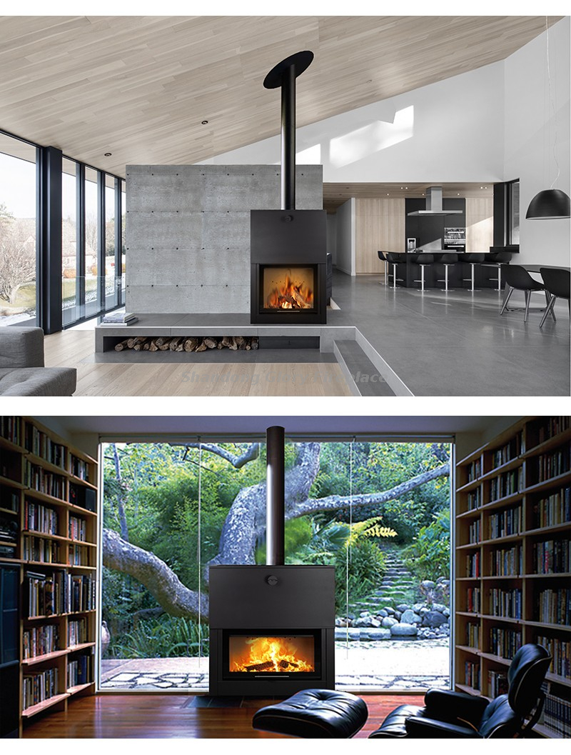 Slide door wood burning stove 17kw