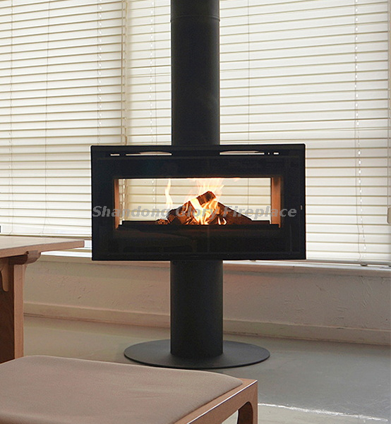 Rotatable wood stove B4 double sided