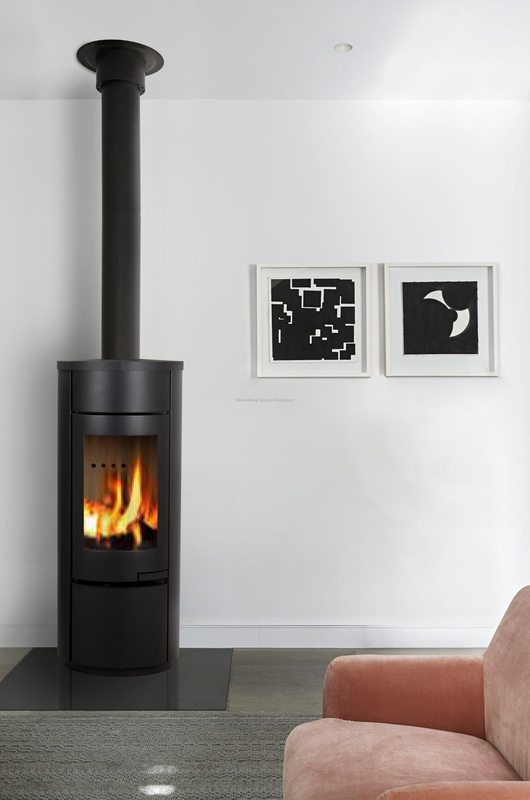 Round wood burning stove 9KW