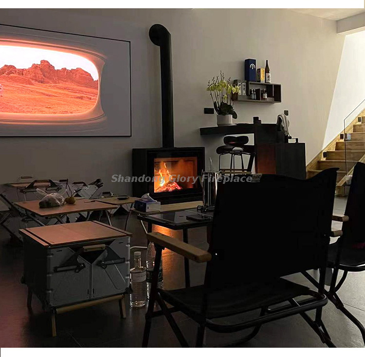 Large glass door wood stove A2 