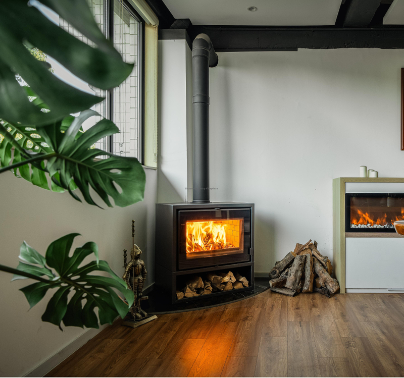 Freestanding Wood burning stove with log base 750LB