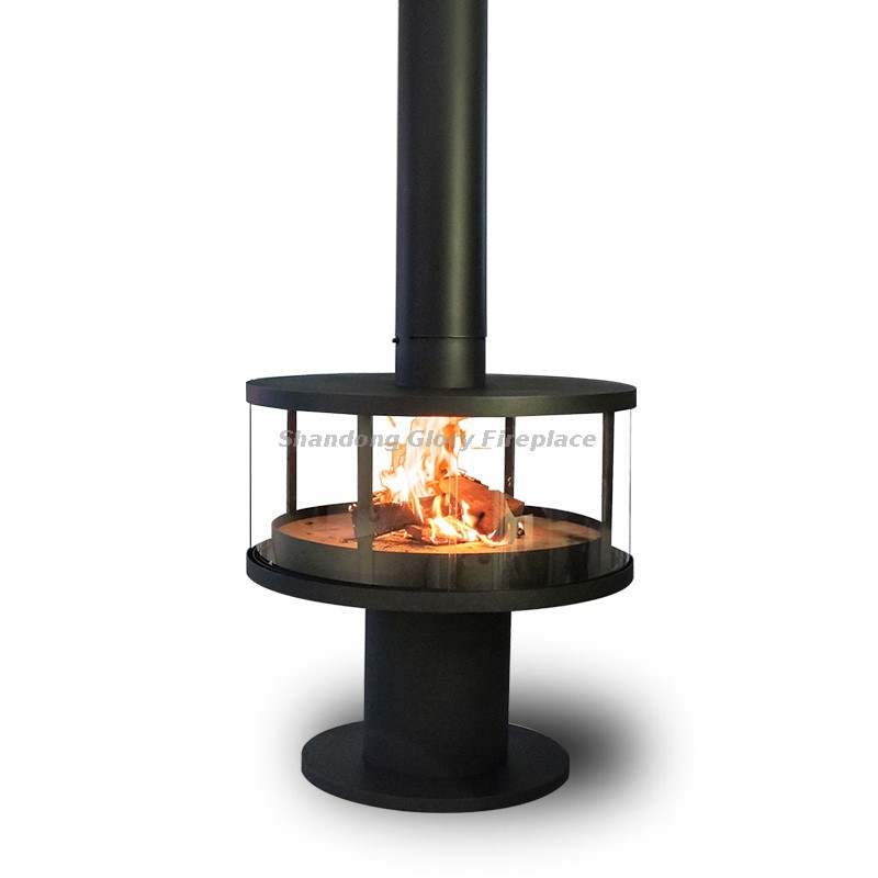 Round wood burning stove 